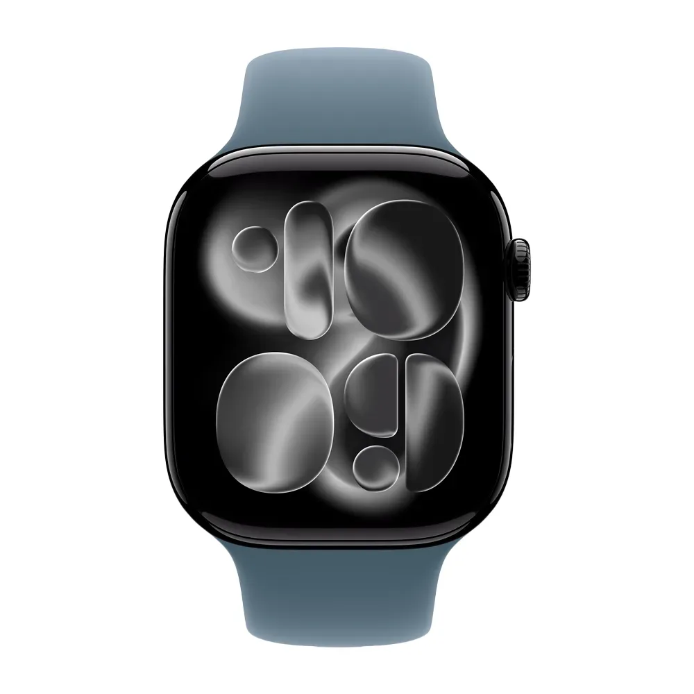 Умные часы Apple Watch Series 11 GPS, 46mm, Jet Black Aluminium Case with Anchor Blue Sport Band, M/L