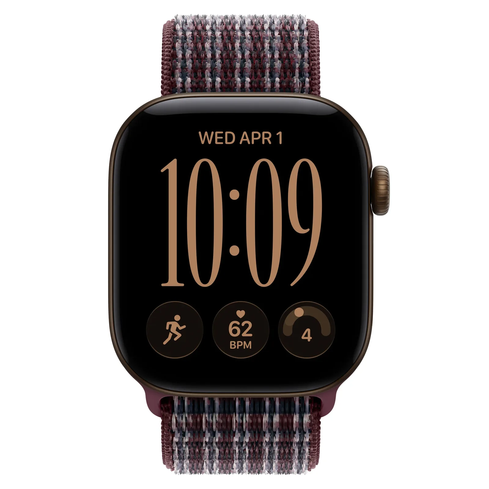 Умные часы Apple Watch Series 12 GPS, 42mm, Dark Bronze Aluminum Case with Burgundy Plaid Sport Loop
