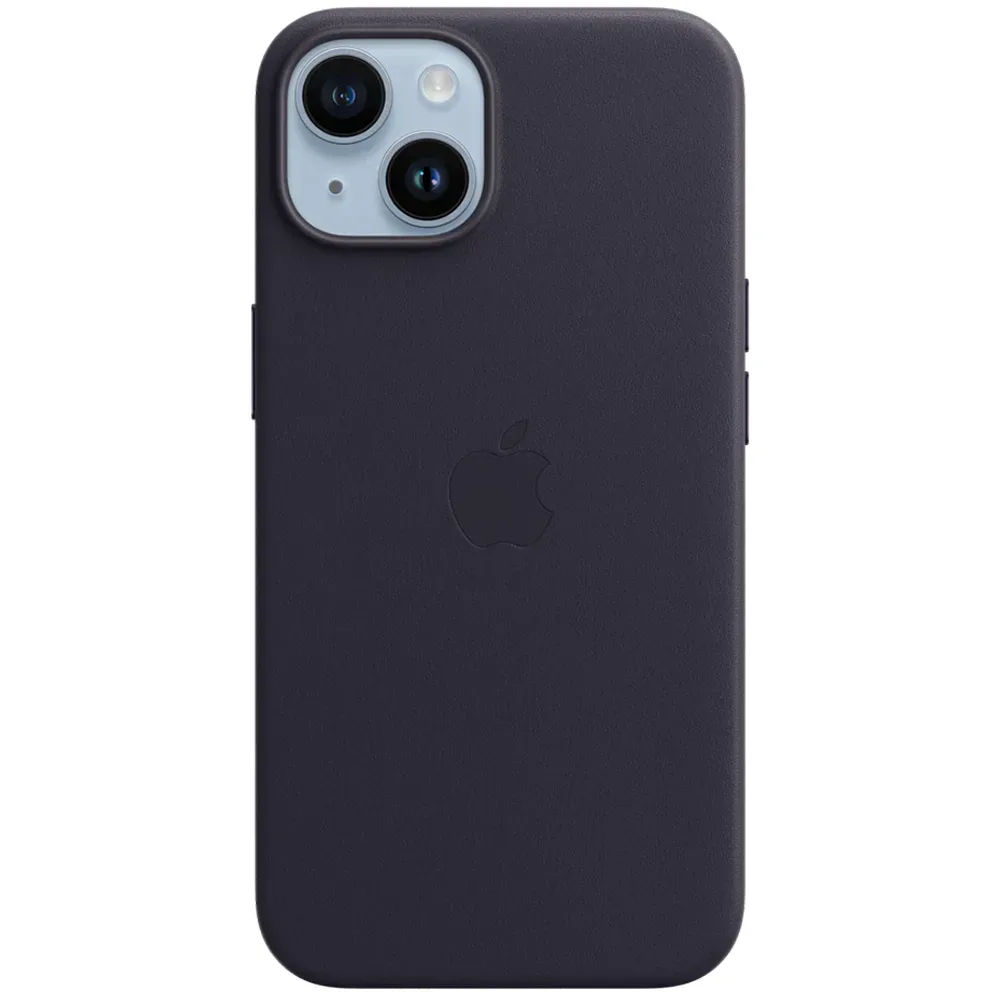 Кожаный чехол с поддержкой MagSafe Apple Leather Case для iPhone 14, Ink (Чернильный)