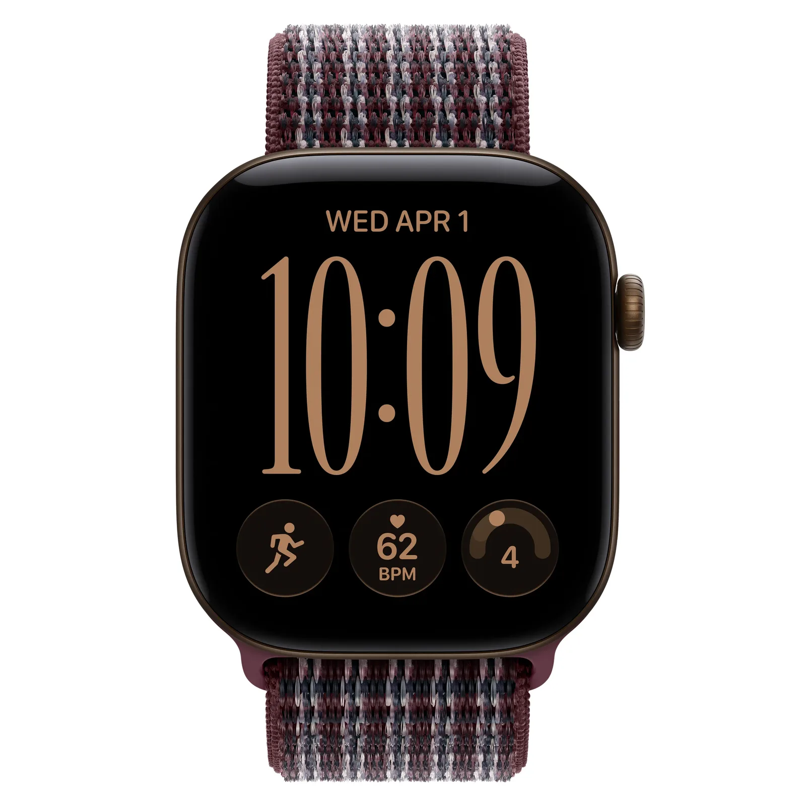 Умные часы Apple Watch Series 12 GPS, 46mm, Dark Bronze Aluminum Case with Burgundy Plaid Sport Loop