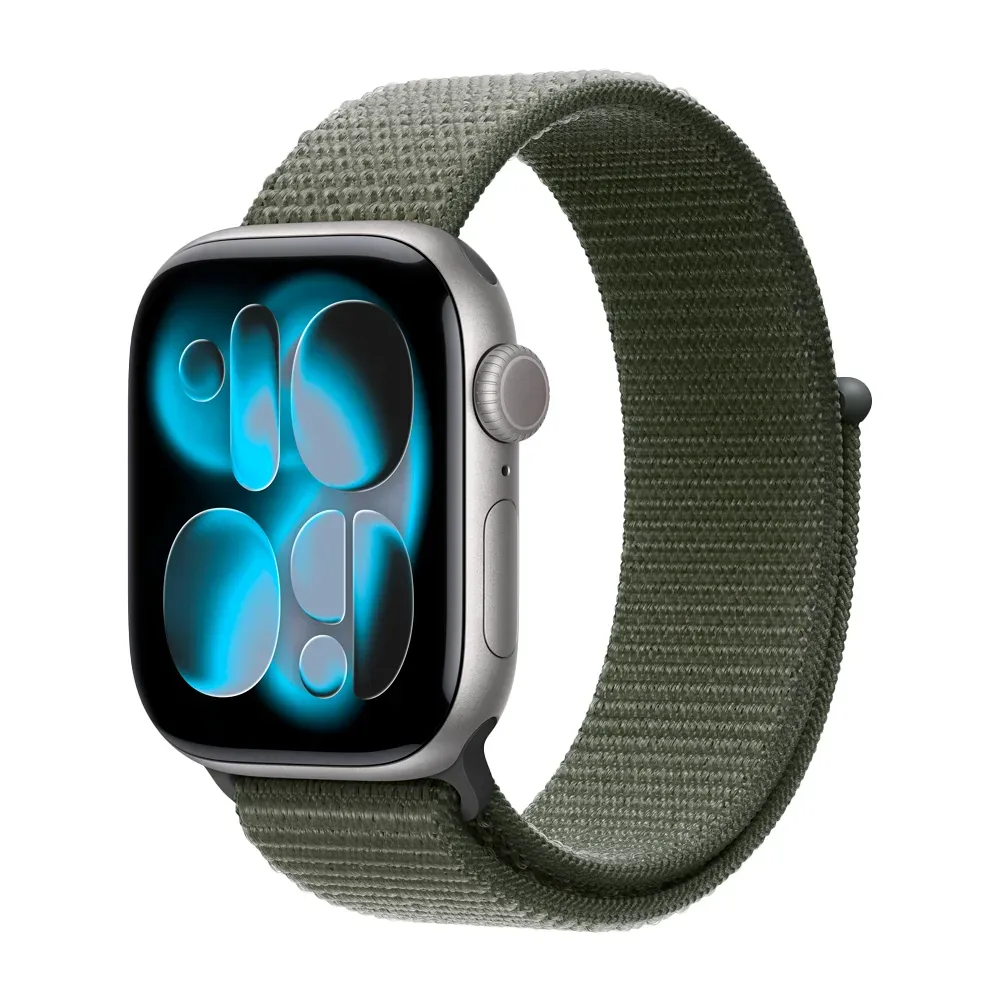Умные часы Apple Watch Series 11 GPS, 42mm, Space Gray Aluminium Case with Forest Sport Loop