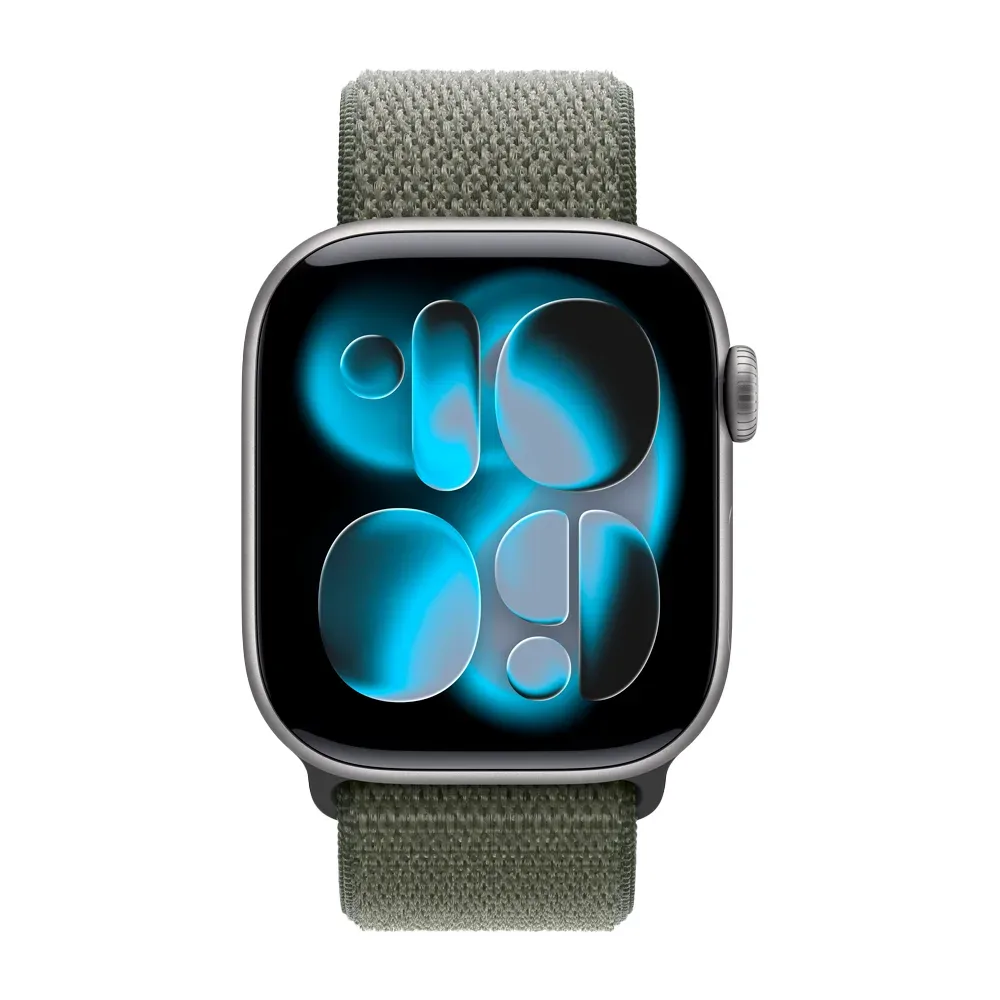 Умные часы Apple Watch Series 11 GPS, 42mm, Space Gray Aluminium Case with Forest Sport Loop