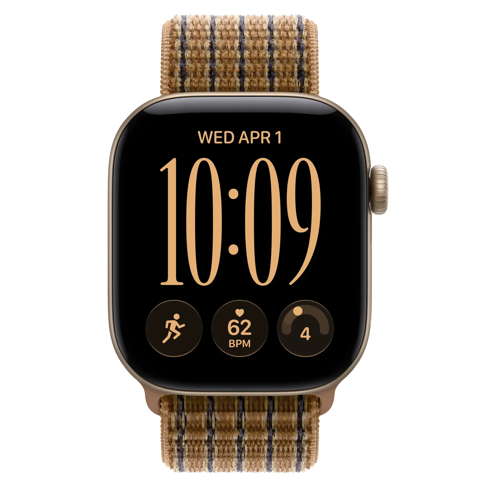 Умные часы Apple Watch Series 12 GPS, 42mm, Light Gold Aluminum Case with Light Umber Plaid Sport Loop