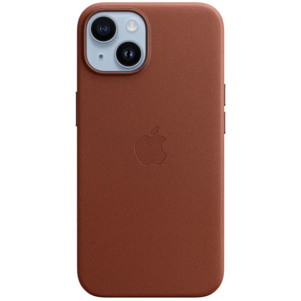 Кожаный чехол с поддержкой MagSafe Apple Leather Case для iPhone 14, Umber (Умбра)