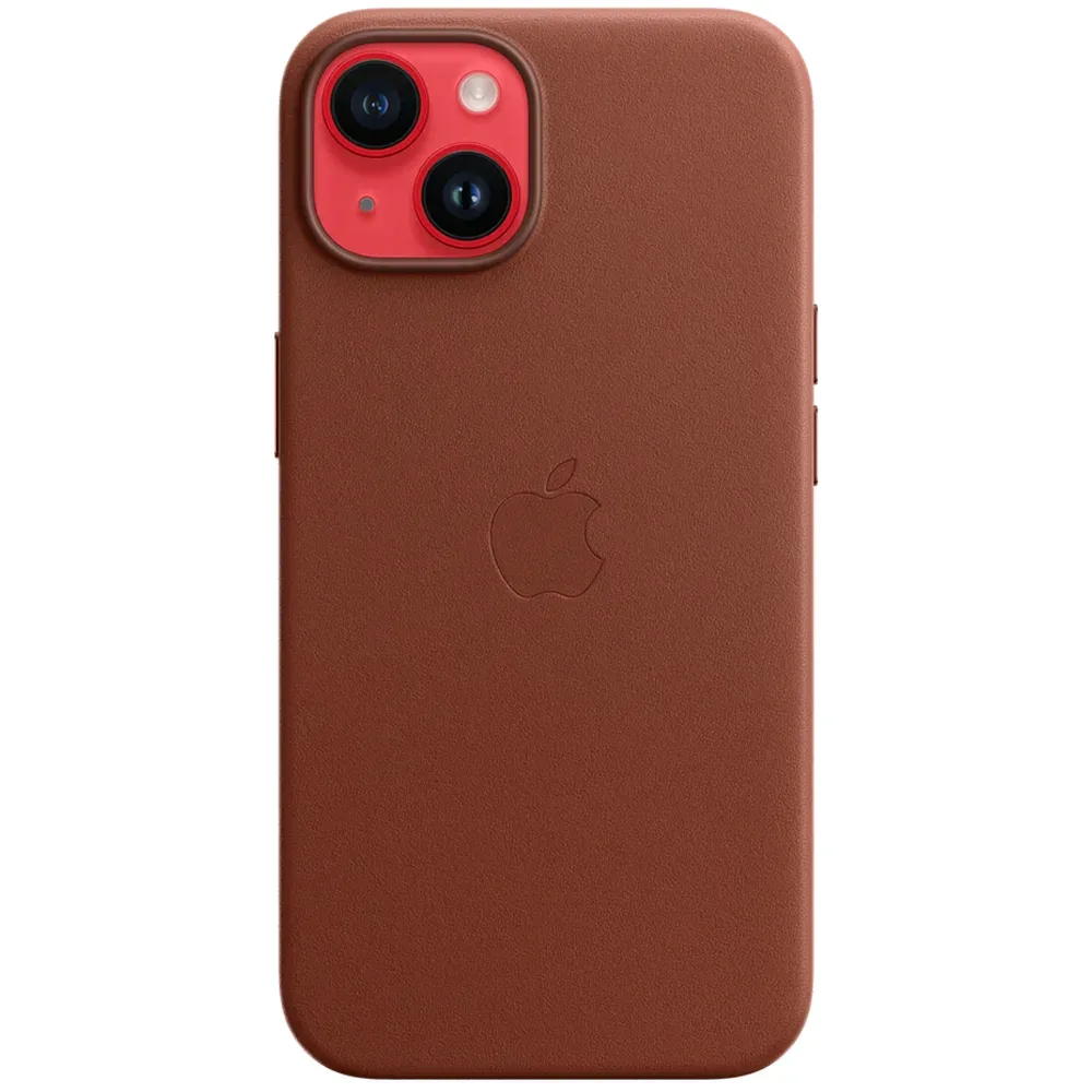 Кожаный чехол с поддержкой MagSafe Apple Leather Case для iPhone 14, Umber (Умбра)