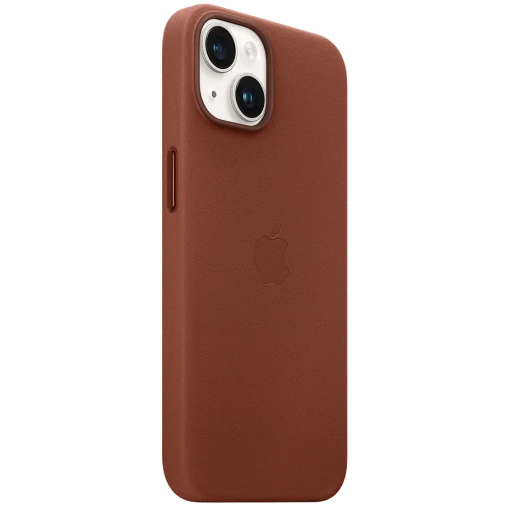 Кожаный чехол с поддержкой MagSafe Apple Leather Case для iPhone 14, Umber (Умбра)