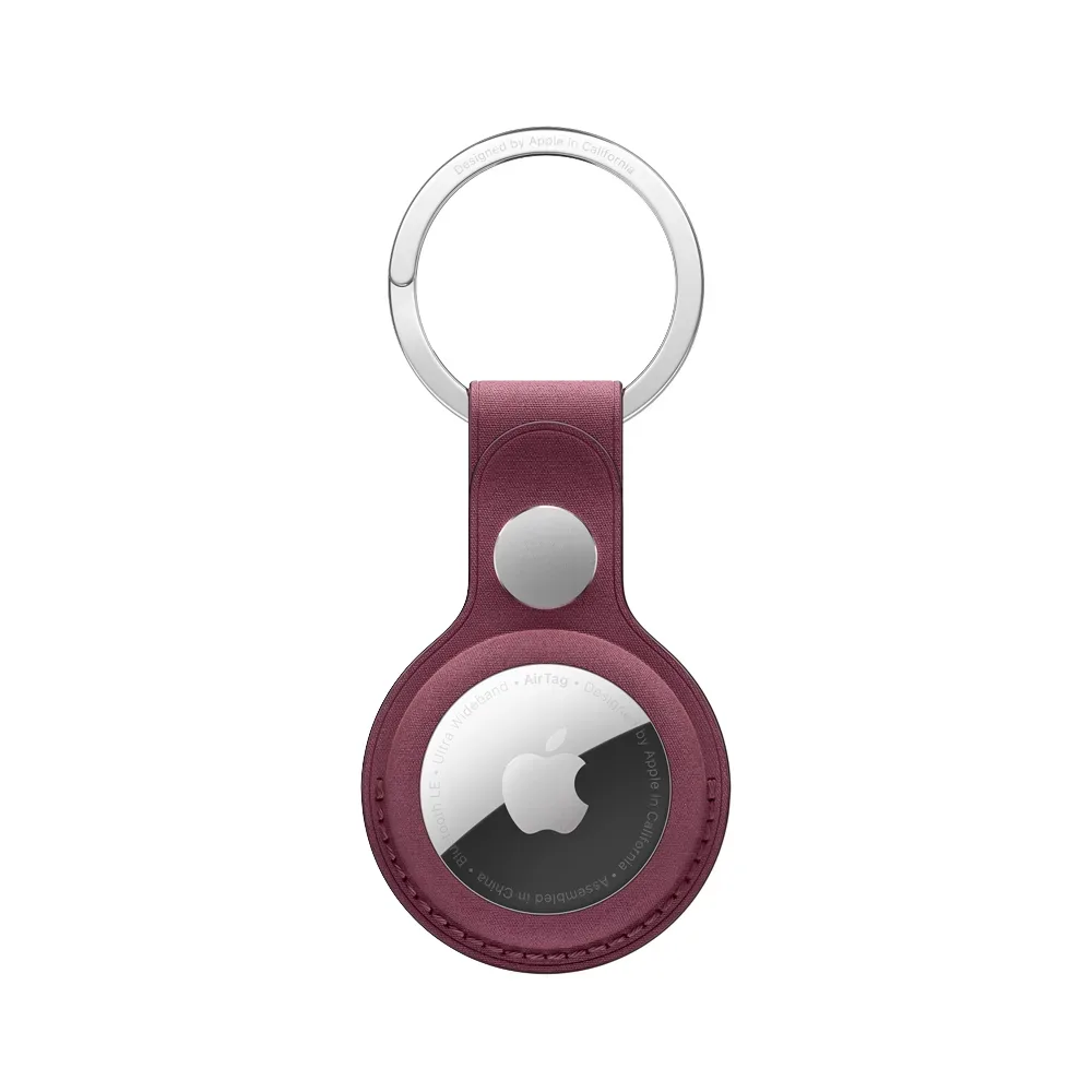 Тканевый брелок с заводным кольцом Apple FineWoven Key Ring для AirTag, Mulberry (Красная шелковица)