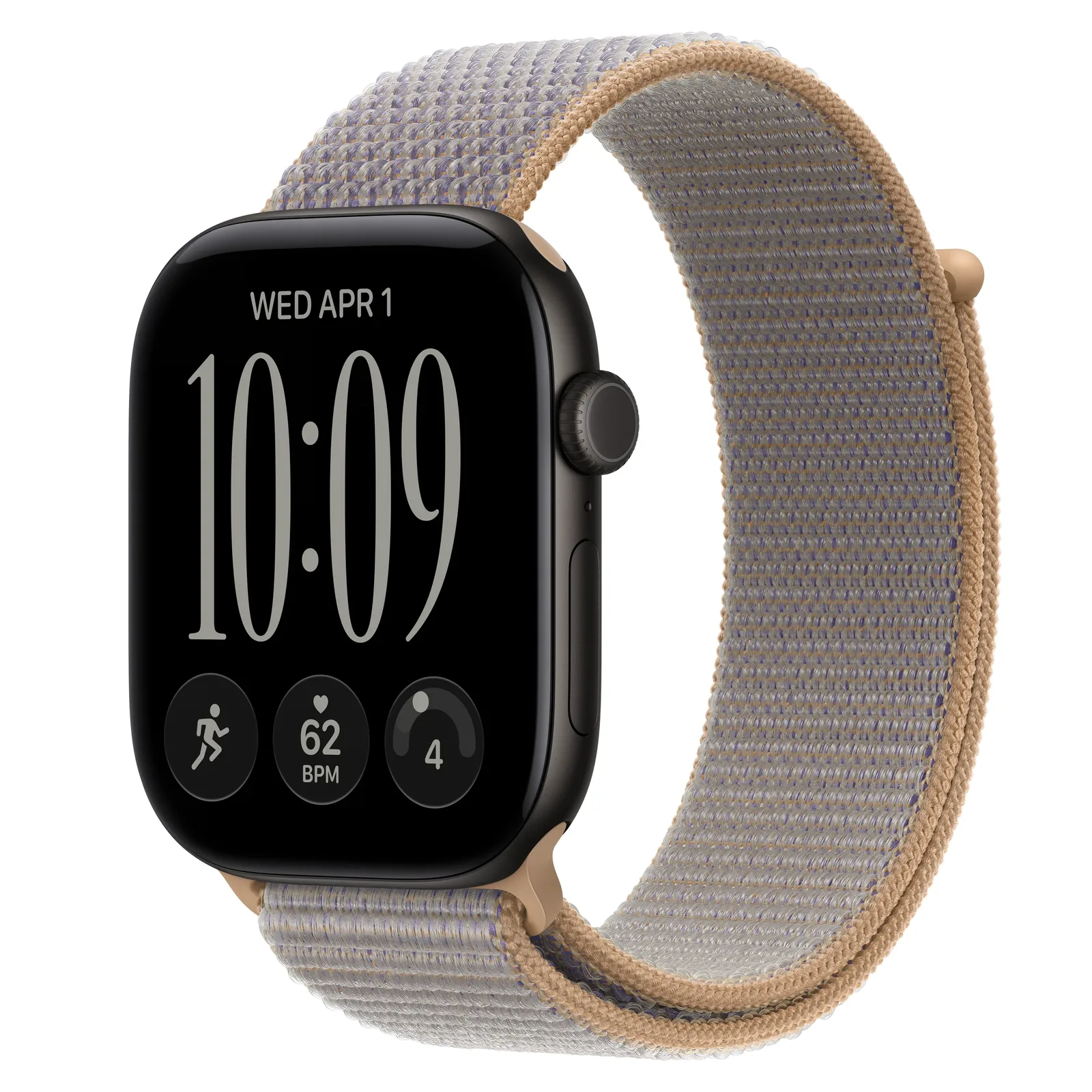 Умные часы Apple Watch Series 12 GPS, 46mm, Black Aluminum Case with Chambray Blue Sport Loop