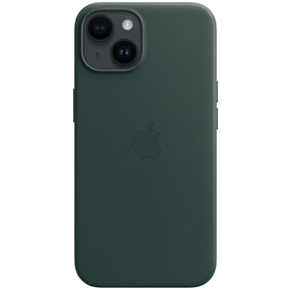 Кожаный чехол с поддержкой MagSafe Apple Leather Case для iPhone 14, Forest Green (Зеленый лес)