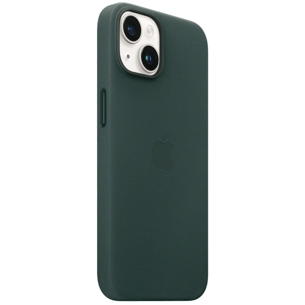 Кожаный чехол с поддержкой MagSafe Apple Leather Case для iPhone 14, Forest Green (Зеленый лес)