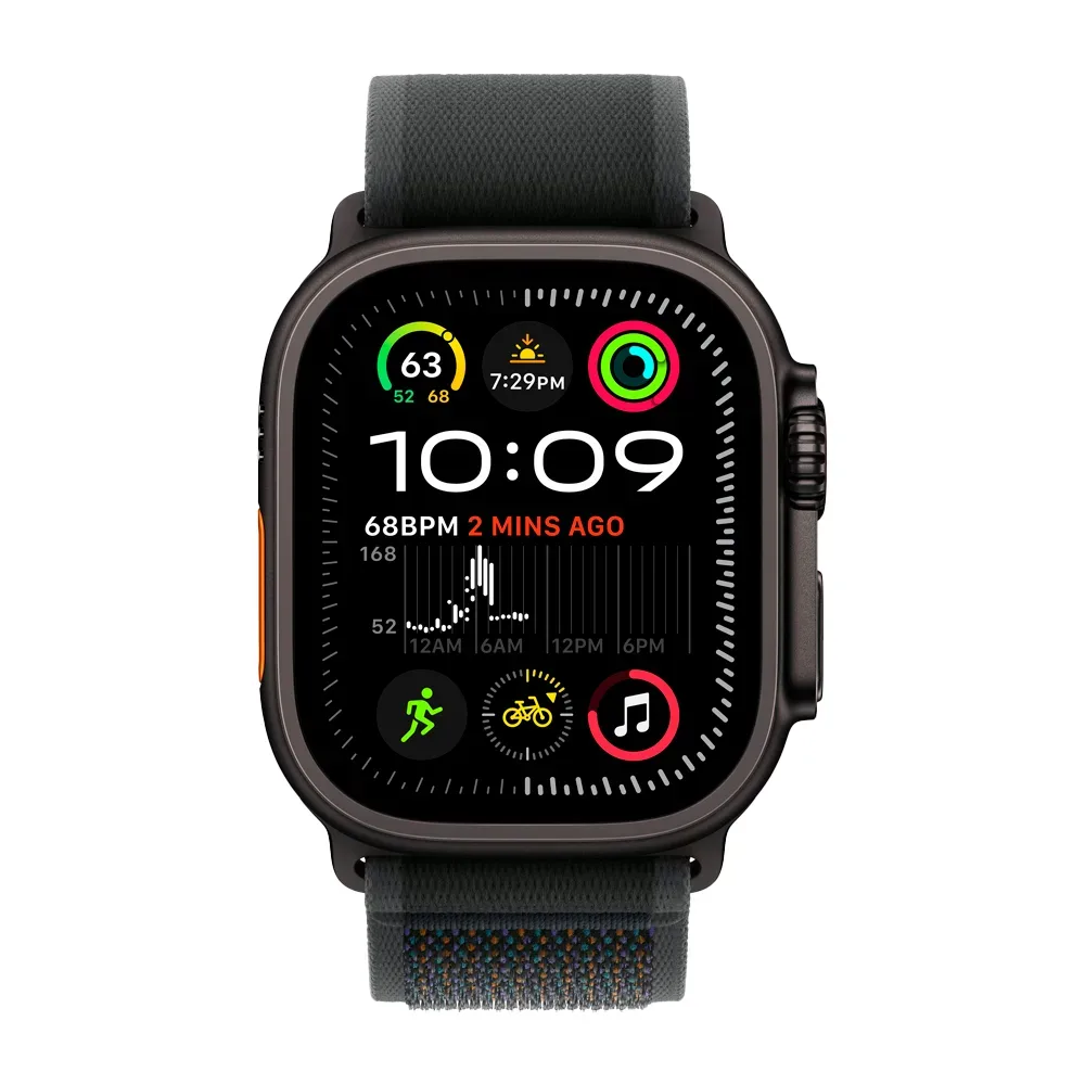 Умные часы Apple Watch Ultra 2 (2024) GPS + Cellular, 49mm, Black Titanium Case with Black Trail Loop S/M, (Черный)