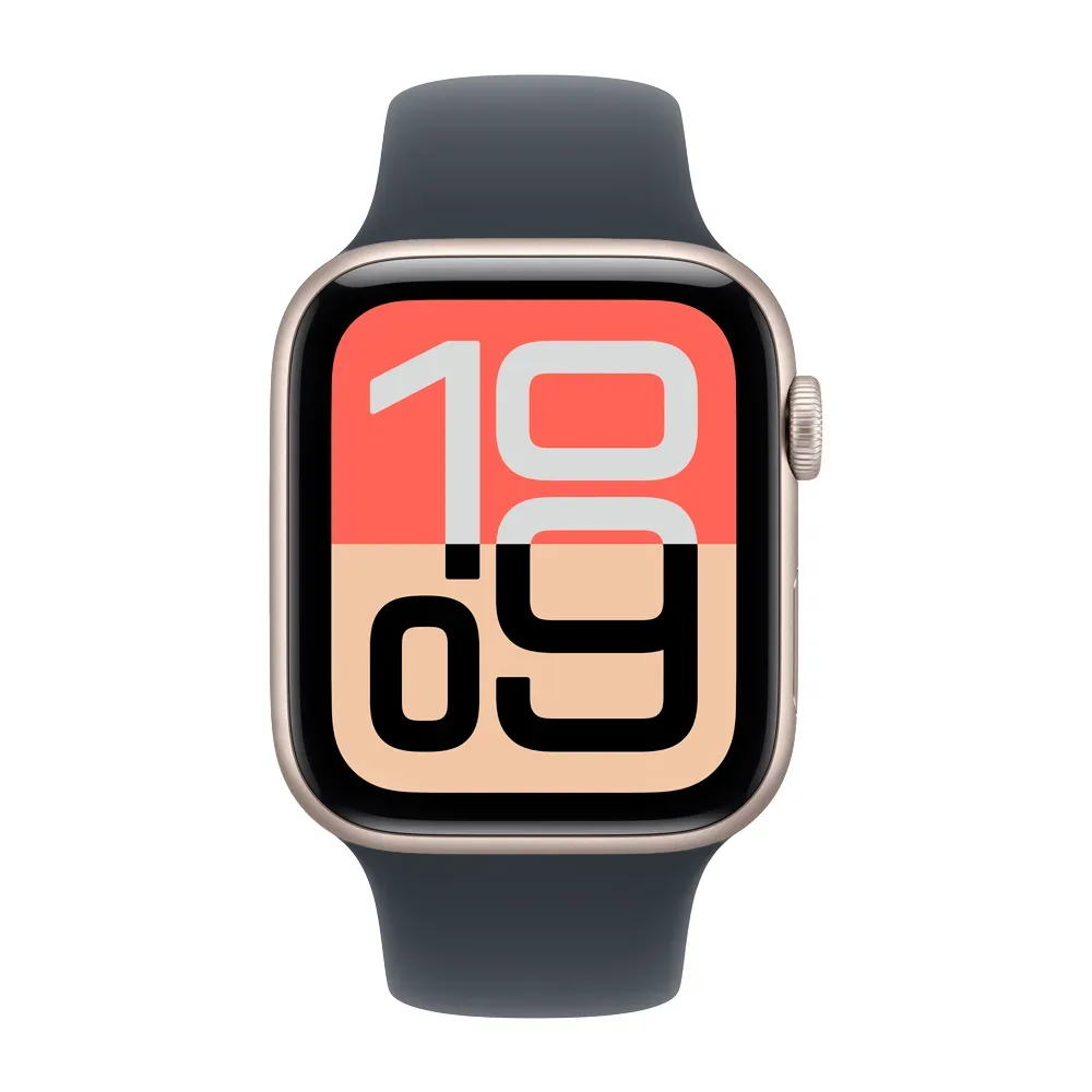Умные часы Apple Watch SE 3 (2025) GPS, 44mm, Starlight Aluminium Case with Midnight Sport Band, M/L