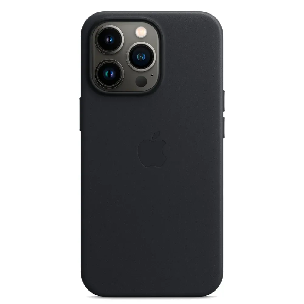Кожаный чехол с поддержкой MagSafe Apple Leather Case для iPhone 13 Pro, Midnight (Темная ночь)