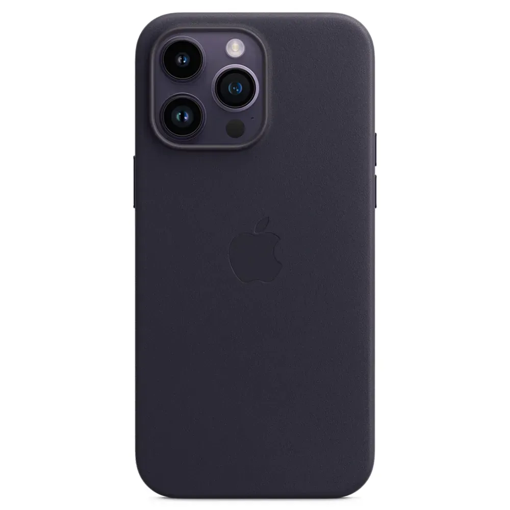 Кожаный чехол с поддержкой MagSafe Apple Leather Case для iPhone 14 Pro Max, Ink (Чернильный)