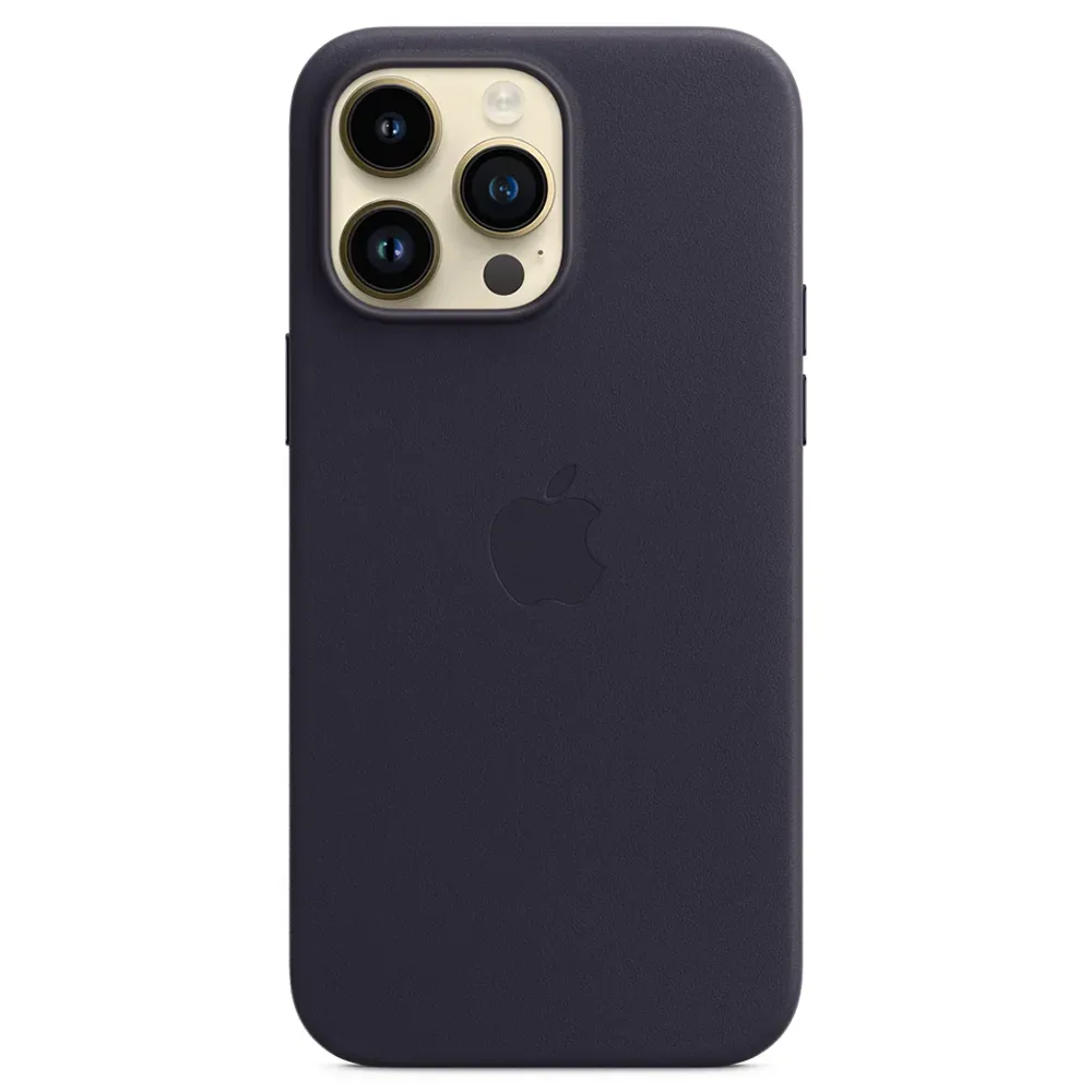 Кожаный чехол с поддержкой MagSafe Apple Leather Case для iPhone 14 Pro Max, Ink (Чернильный)