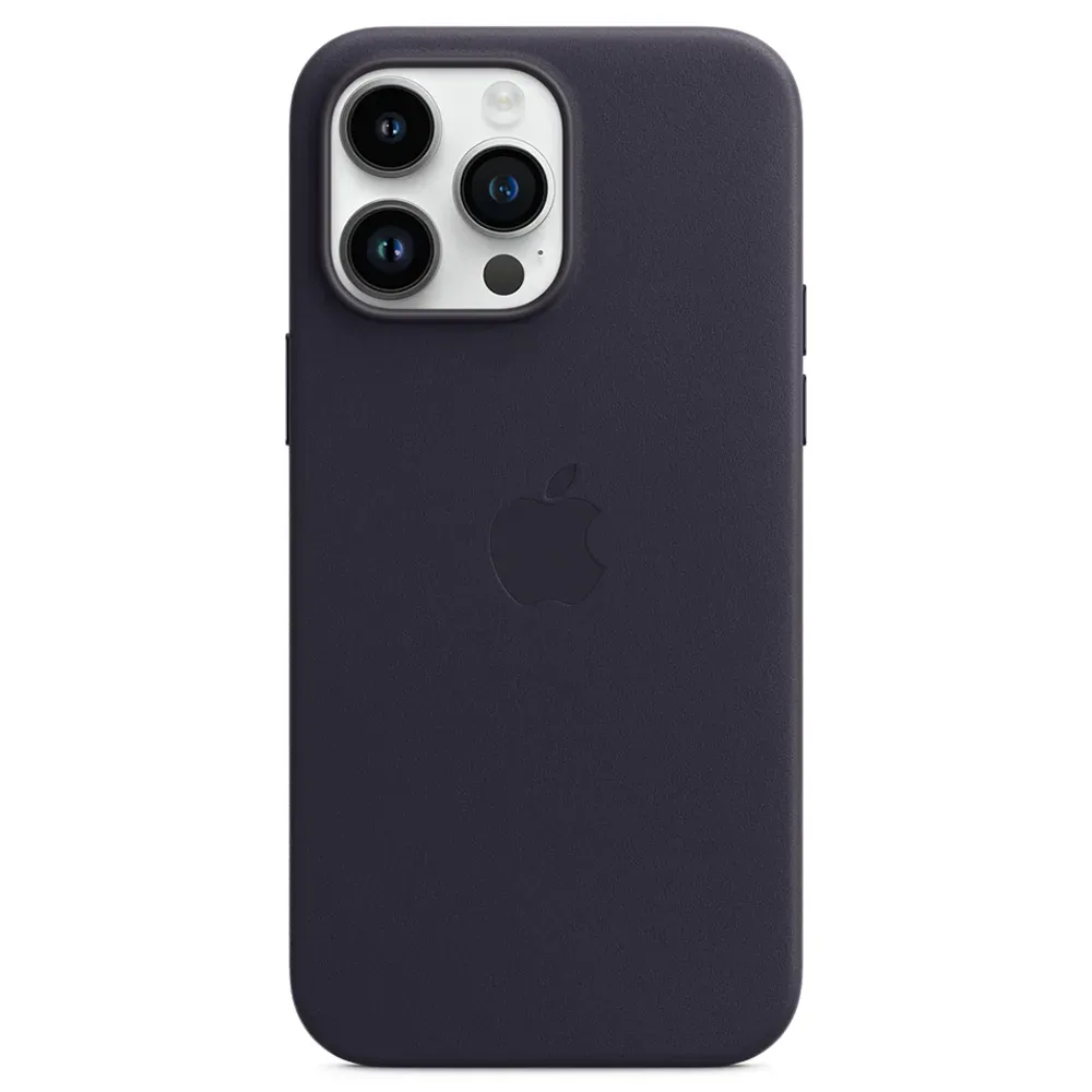 Кожаный чехол с поддержкой MagSafe Apple Leather Case для iPhone 14 Pro Max, Ink (Чернильный)