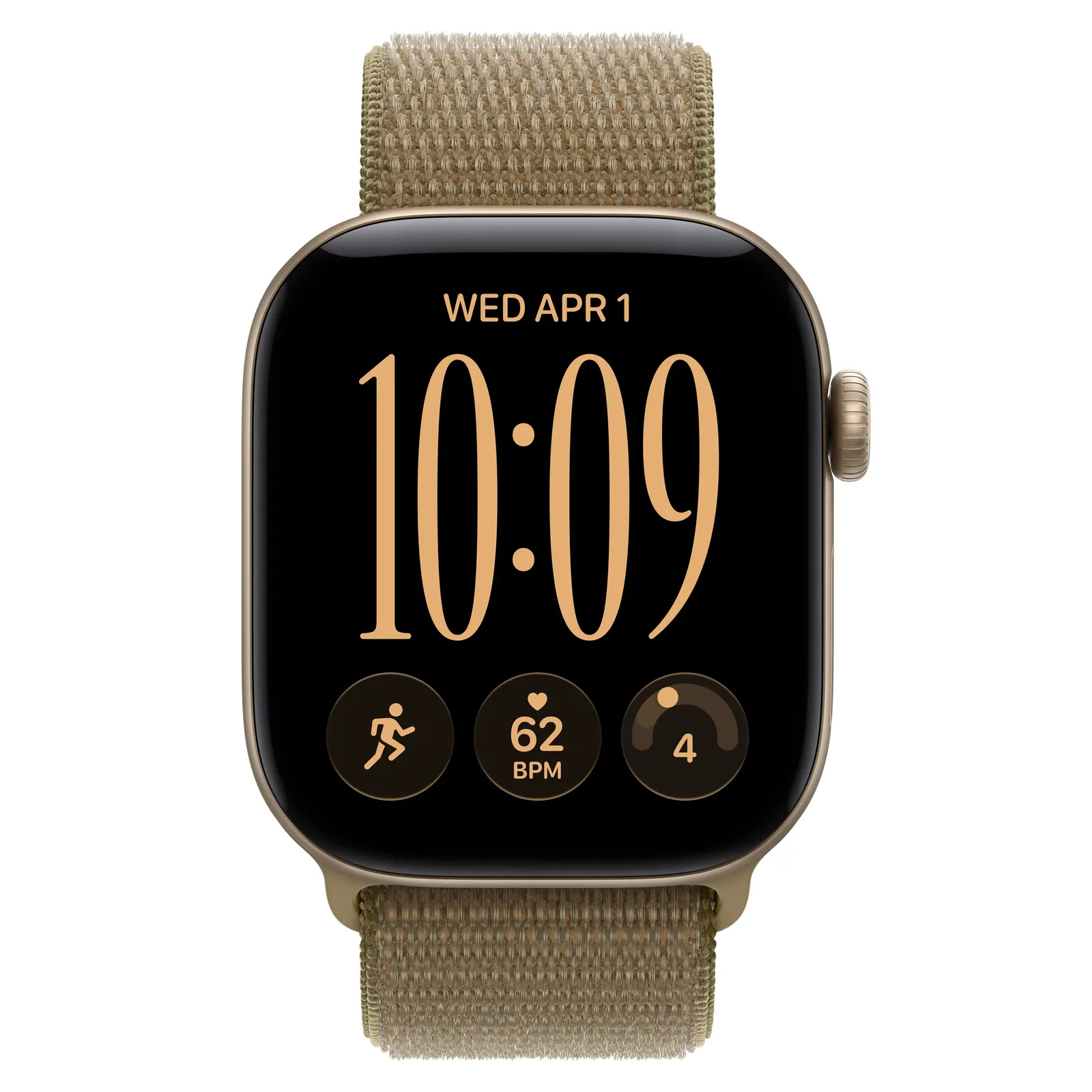 Умные часы Apple Watch Series 12 GPS, 42mm, Light Gold Aluminum Case with Olive Sport Loop