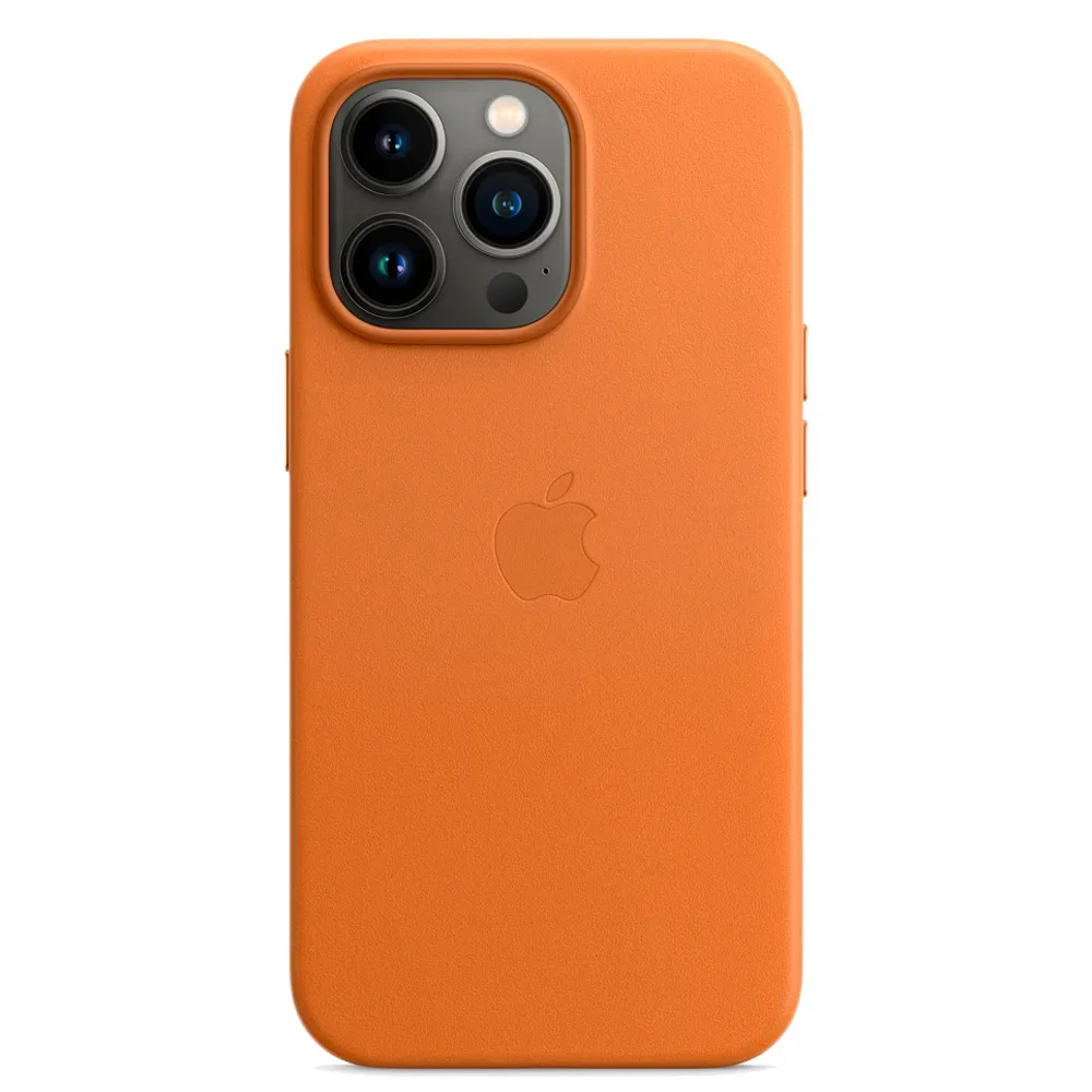 Кожаный чехол с поддержкой MagSafe Apple Leather Case для iPhone 13 Pro, Golden Brown (Золотистая охра)