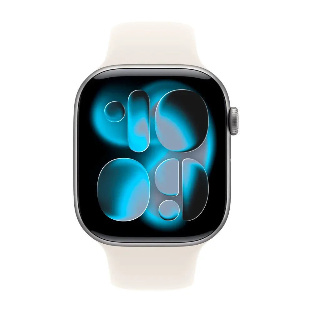 Умные часы Apple Watch Series 11 GPS, 46mm, Space Gray Aluminium Case with Starlight Sport Band, S/M