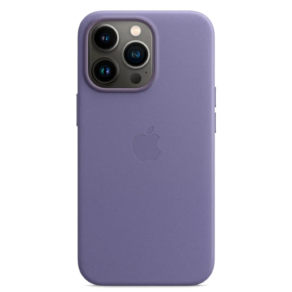 Кожаный чехол с поддержкой MagSafe Apple Leather Case для iPhone 13 Pro, Wisteria (Сиреневая глициния)