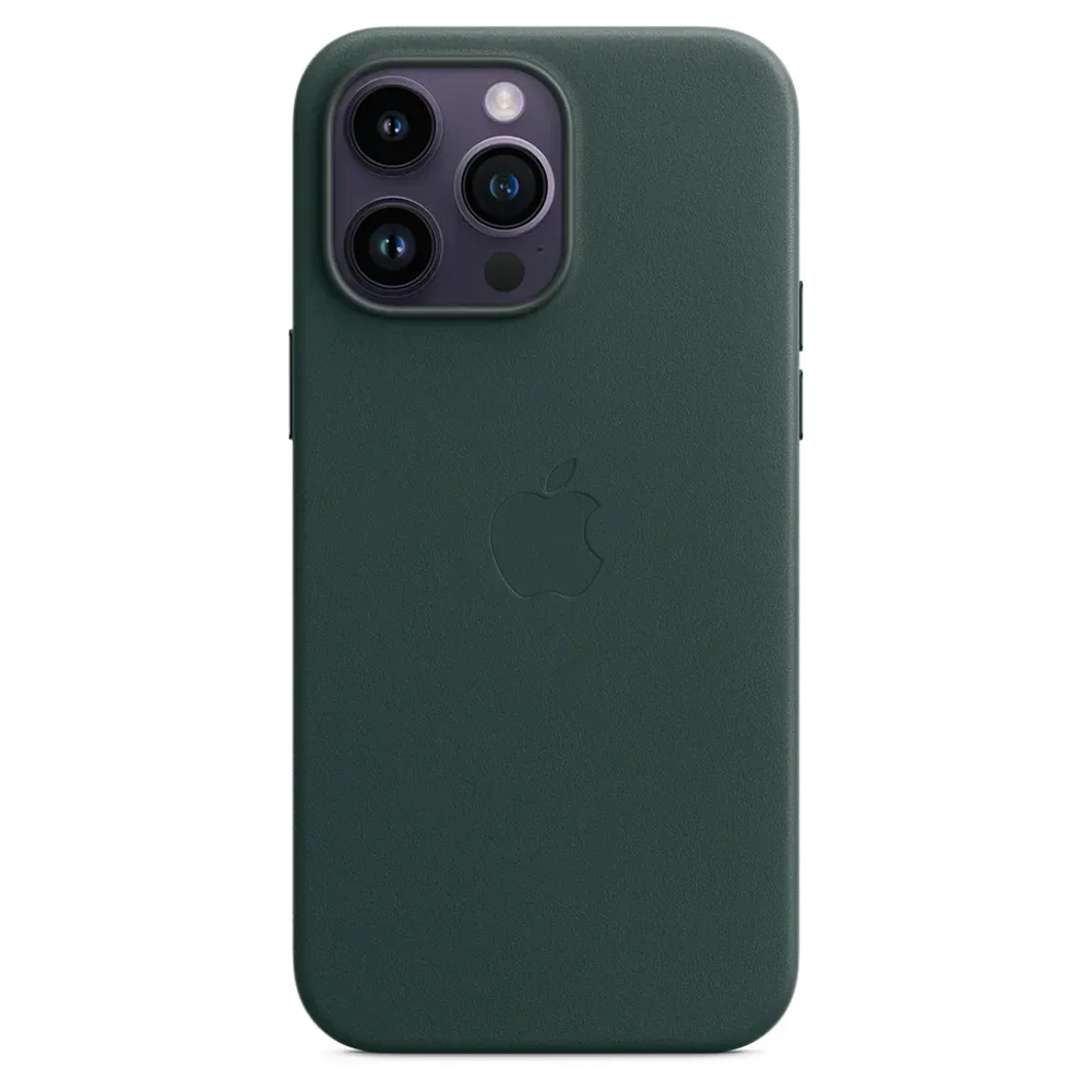 Кожаный чехол с поддержкой MagSafe Apple Leather Case для iPhone 14 Pro Max, Forest Green (Зеленый лес)