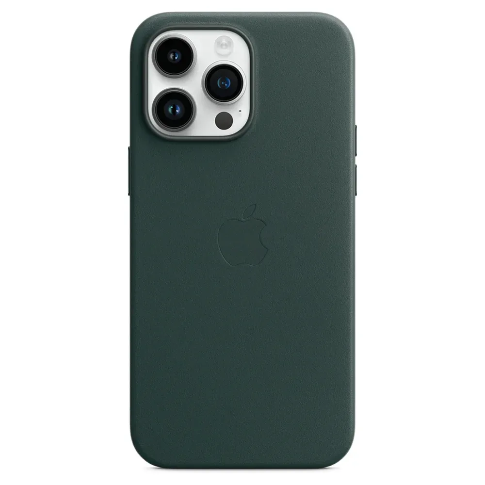 Кожаный чехол с поддержкой MagSafe Apple Leather Case для iPhone 14 Pro Max, Forest Green (Зеленый лес)