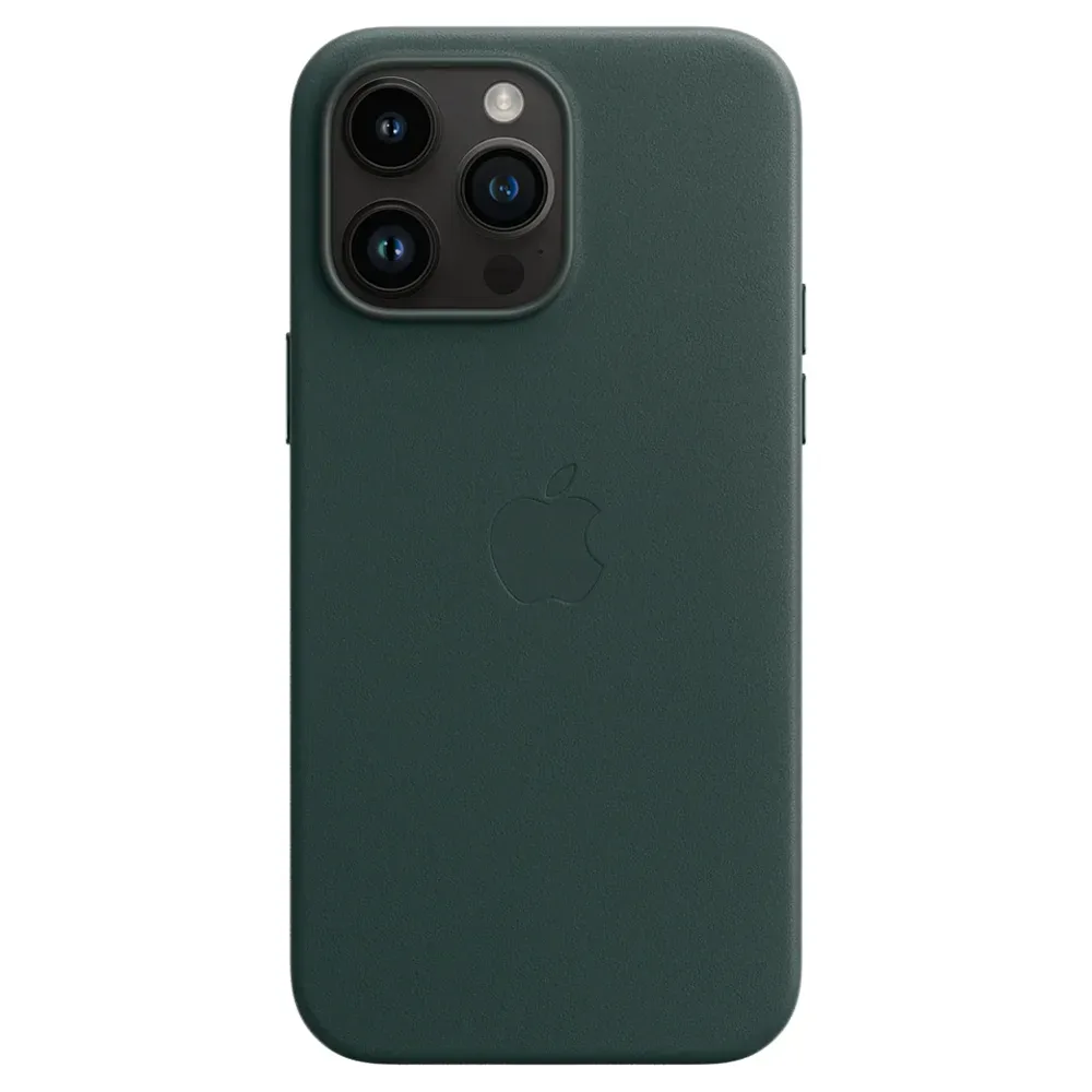 Кожаный чехол с поддержкой MagSafe Apple Leather Case для iPhone 14 Pro Max, Forest Green (Зеленый лес)