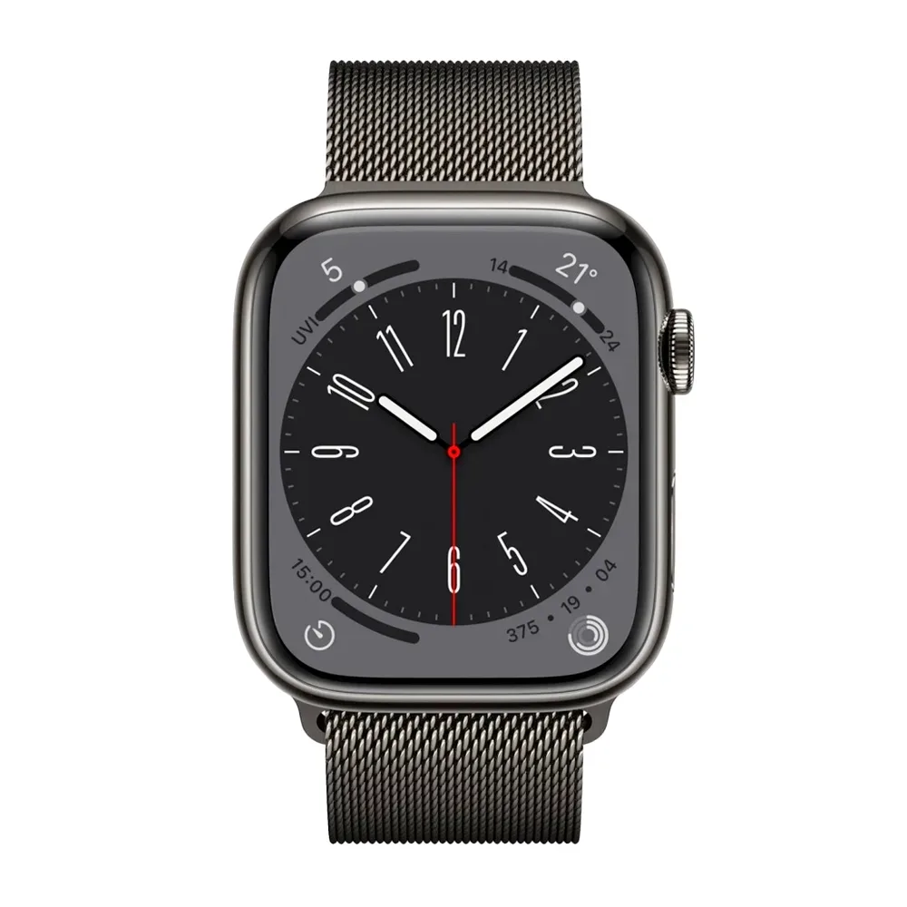Умные часы Apple Watch Series 8 GPS + Cellular, 41mm, Stainless Steel Case with Graphite Milanese Loop (Графитовый)