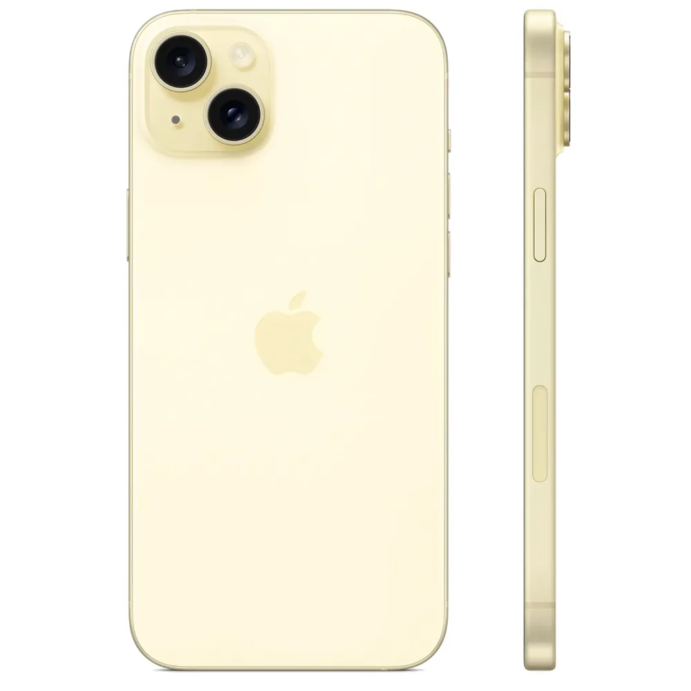 Смартфон Apple iPhone 15 Plus 128GB, Nano-SIM + eSIM, Yellow (Желтый)