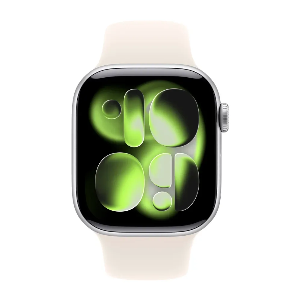 Умные часы Apple Watch Series 11 GPS, 42mm, Silver Aluminium Case with Starlight Sport Band, M/L