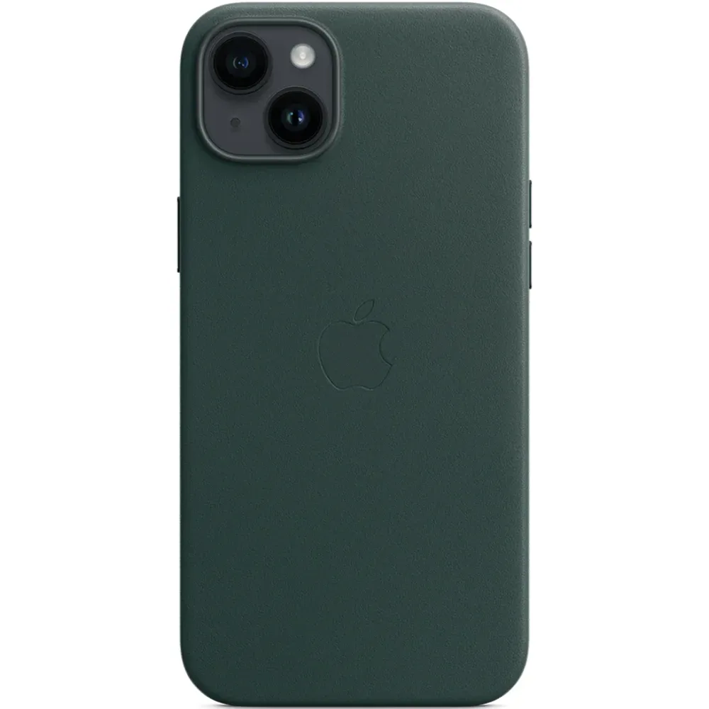 Кожаный чехол с поддержкой MagSafe Apple Leather Case для iPhone 14 Plus, Forest Green (Зеленый лес)