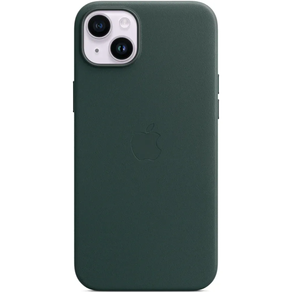 Кожаный чехол с поддержкой MagSafe Apple Leather Case для iPhone 14 Plus, Forest Green (Зеленый лес)