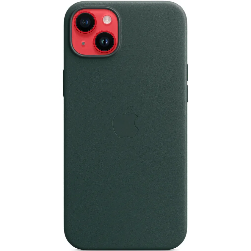 Кожаный чехол с поддержкой MagSafe Apple Leather Case для iPhone 14 Plus, Forest Green (Зеленый лес)