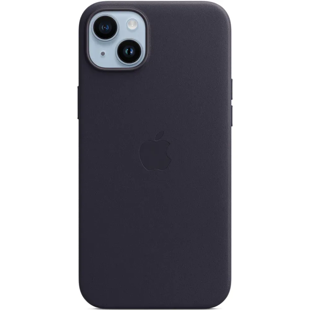 Кожаный чехол с поддержкой MagSafe Apple Leather Case для iPhone 14 Plus, Ink (Чернильный)