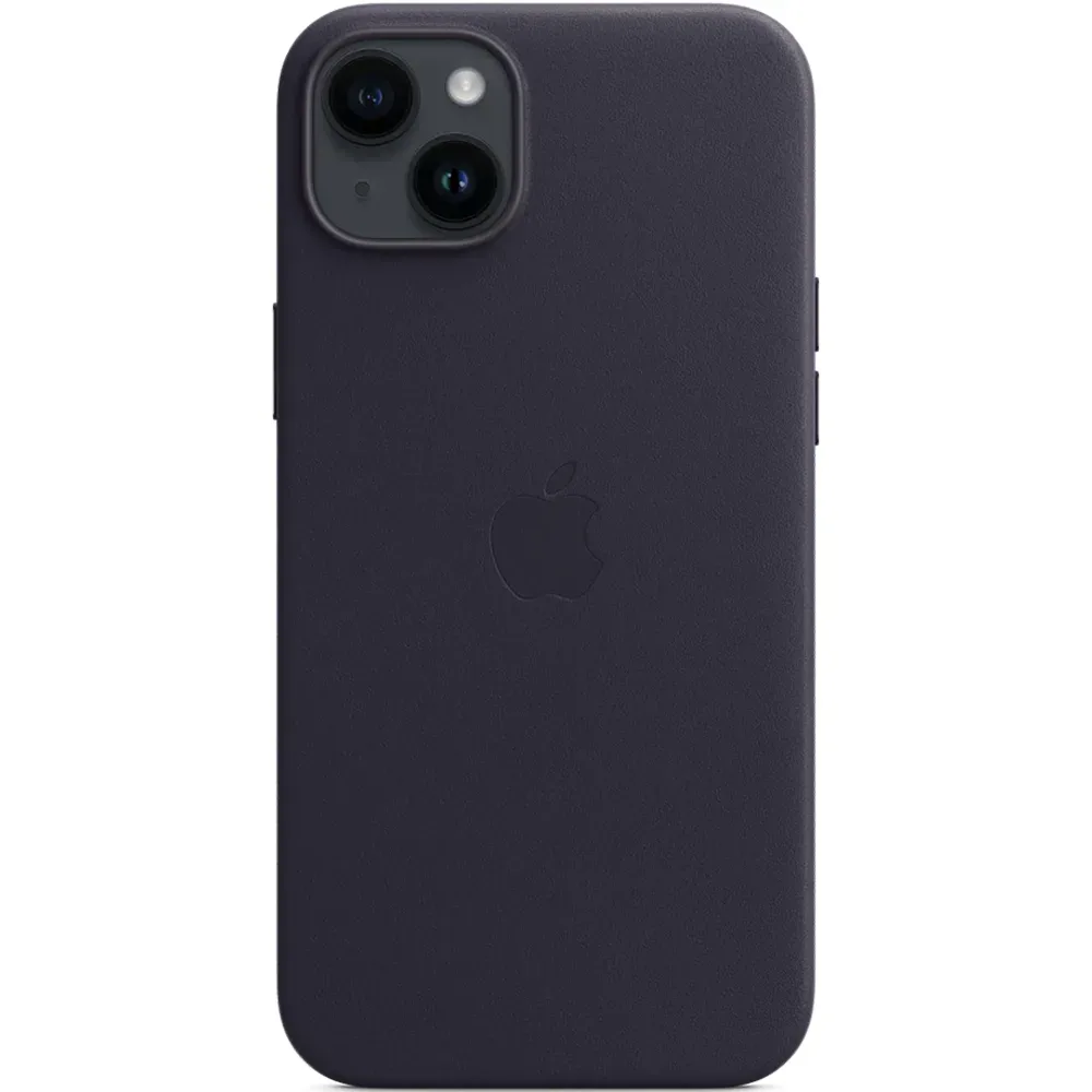Кожаный чехол с поддержкой MagSafe Apple Leather Case для iPhone 14 Plus, Ink (Чернильный)