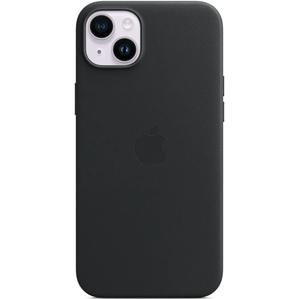 Кожаный чехол с поддержкой MagSafe Apple Leather Case для iPhone 14 Plus, Midnight (Темная ночь)