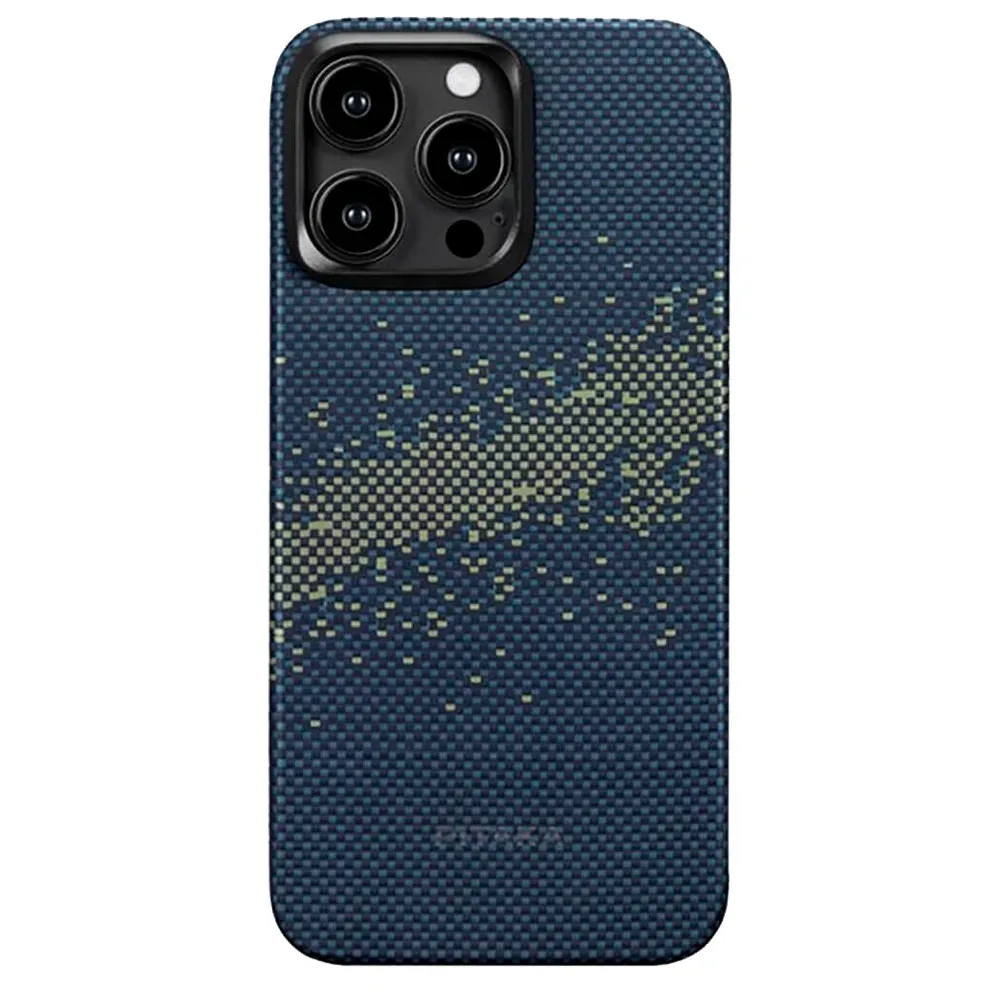 Чехол из арамидного волокна с поддержкой MagSafe PITAKA Fusion Weaving MagEZ Case 4 для iPhone 15 Pro Max, Milky Way Galaxy (Млечный путь)
