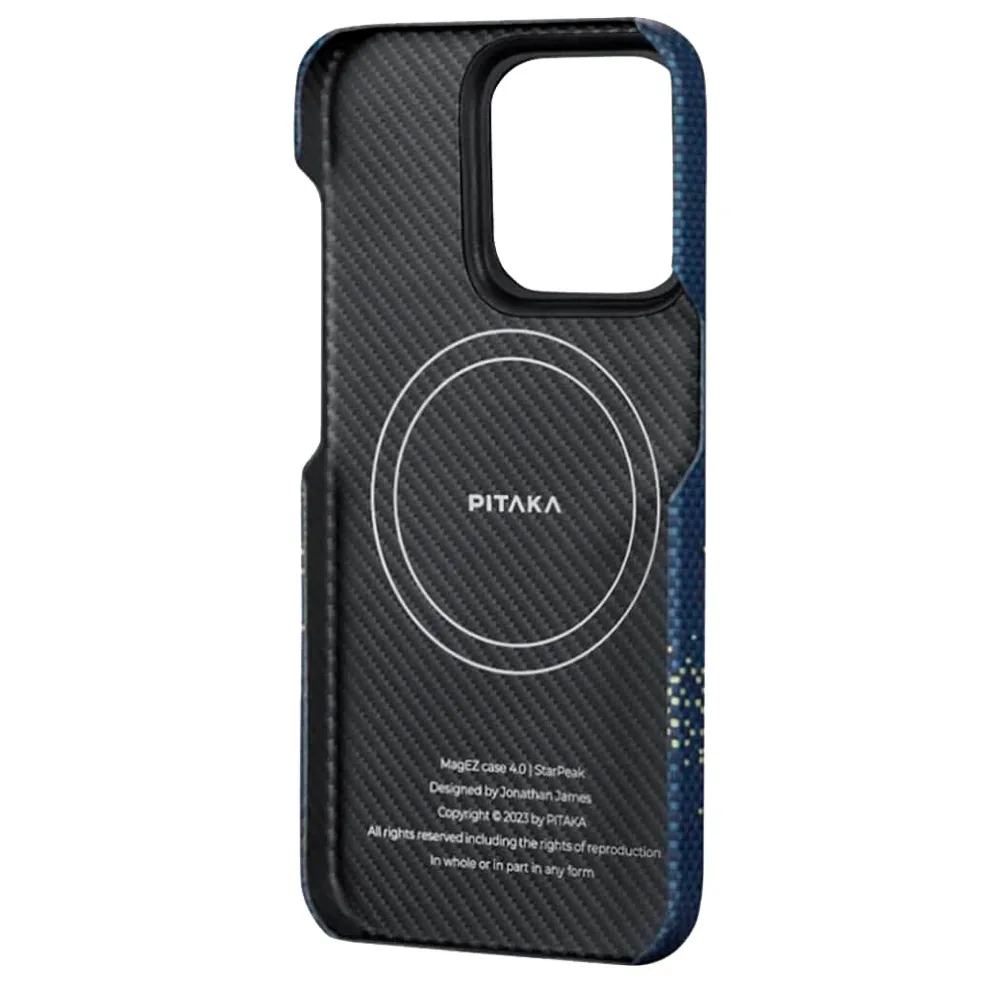 Чехол из арамидного волокна с поддержкой MagSafe PITAKA Fusion Weaving MagEZ Case 4 для iPhone 15 Pro Max, Milky Way Galaxy (Млечный путь)