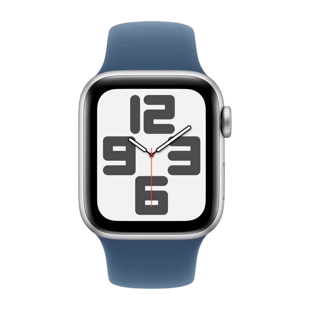 Умные часы Apple Watch SE 2 (2024) GPS, 40mm, Silver Aluminium Case with Sport Band S/M, Denim (Серебристый)