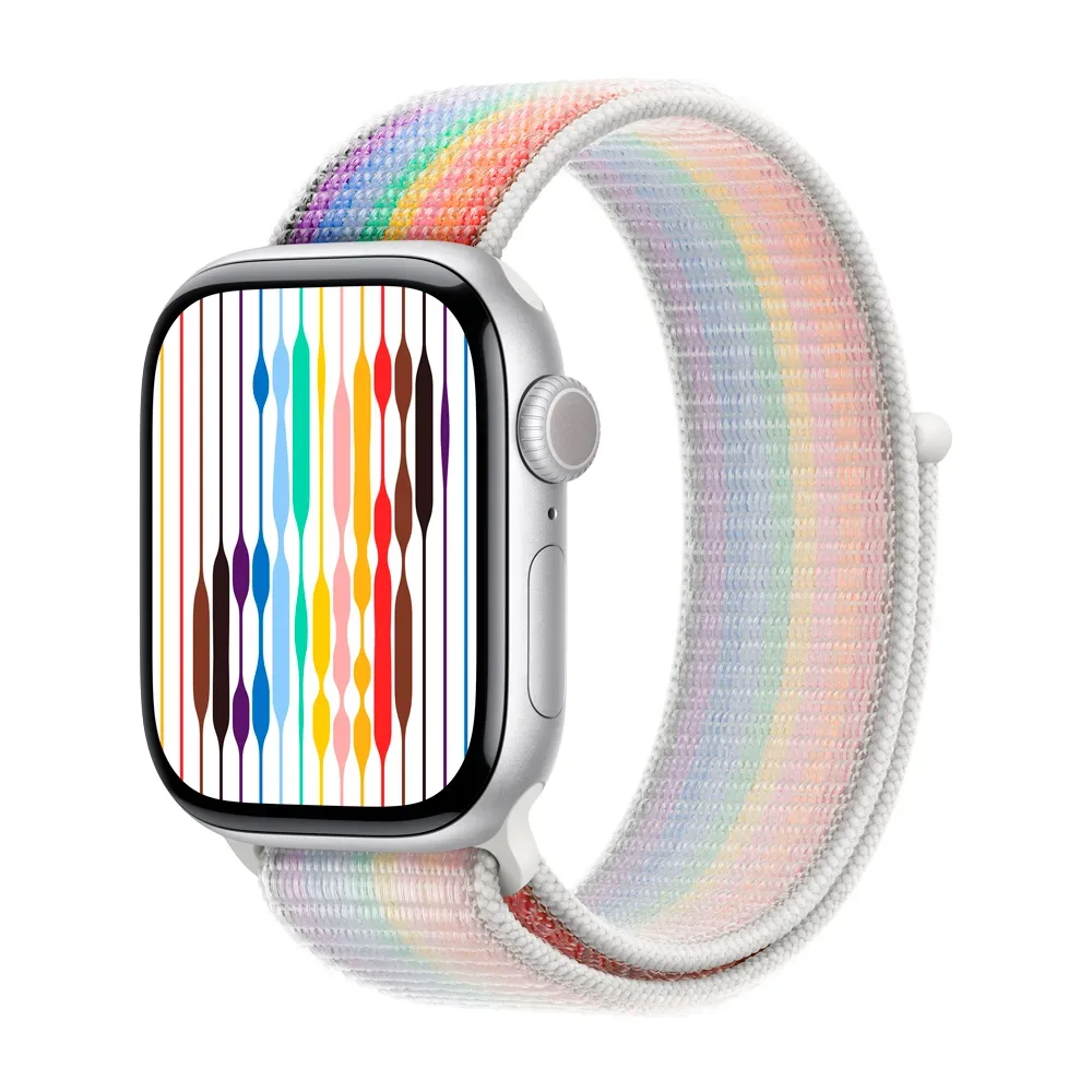 Умные часы Apple Watch Series 11 GPS, 42mm, Silver Aluminium Case with Pride Edition Sport Loop