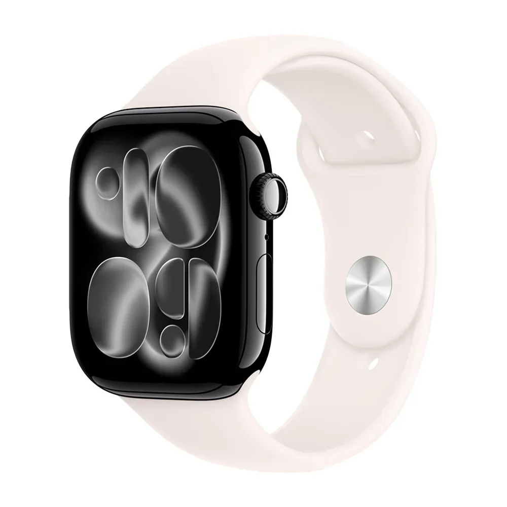 Умные часы Apple Watch Series 11 GPS, 46mm, Jet Black Aluminium Case with Light Blush Sport Band, M/L