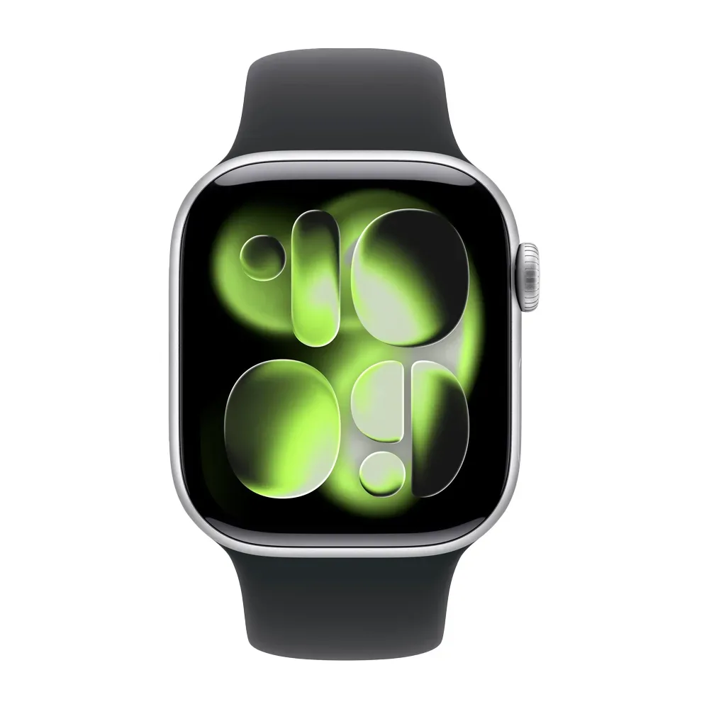 Умные часы Apple Watch Series 11 GPS, 42mm, Silver Aluminium Case with Black Sport Band, S/M