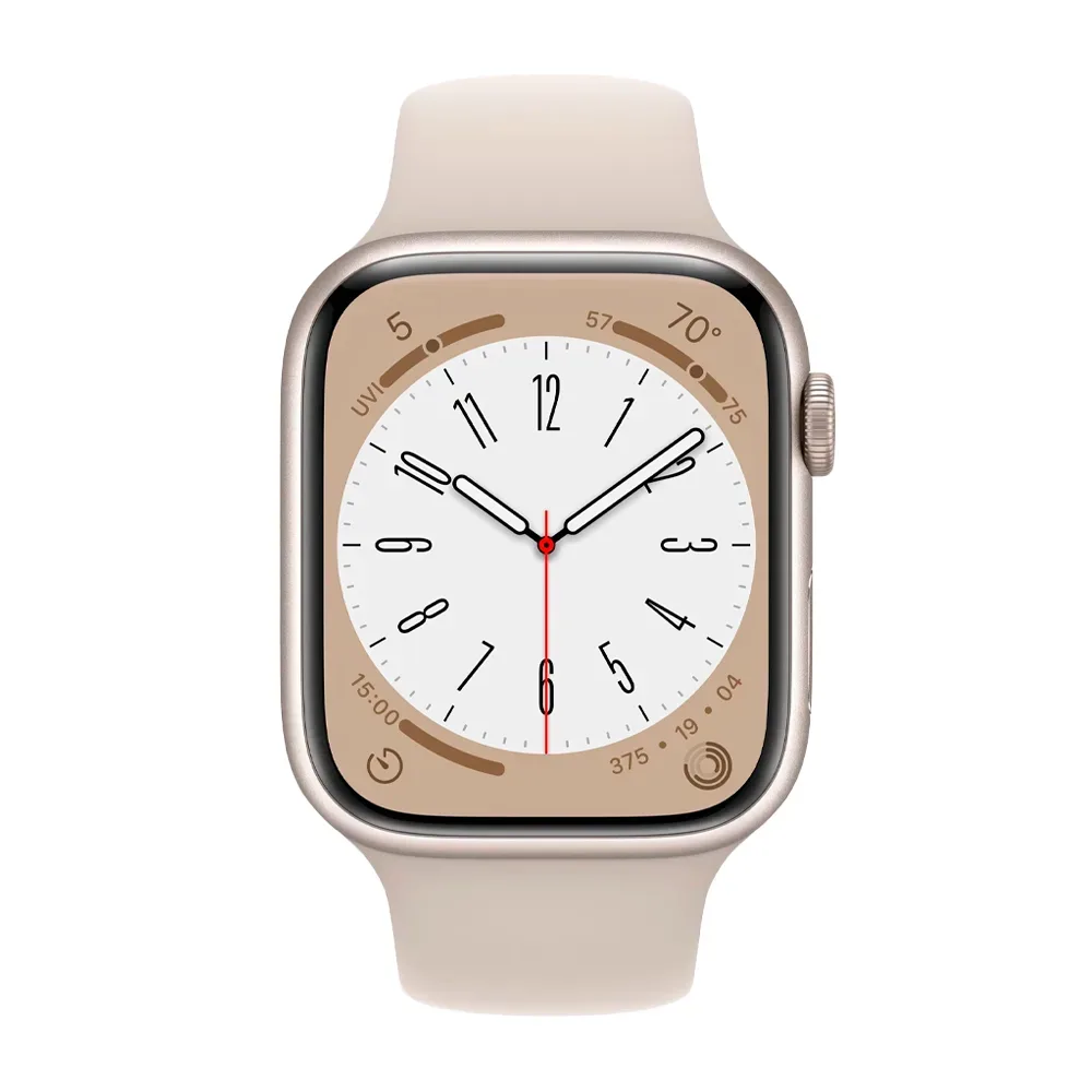 Умные часы Apple Watch Series 8 GPS, 45mm, Aluminium Case with Sport Band, Starlight (Сияющая звезда)