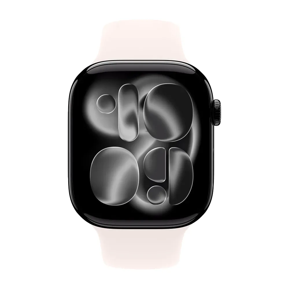 Умные часы Apple Watch Series 11 GPS, 46mm, Jet Black Aluminium Case with Light Blush Sport Band, S/M