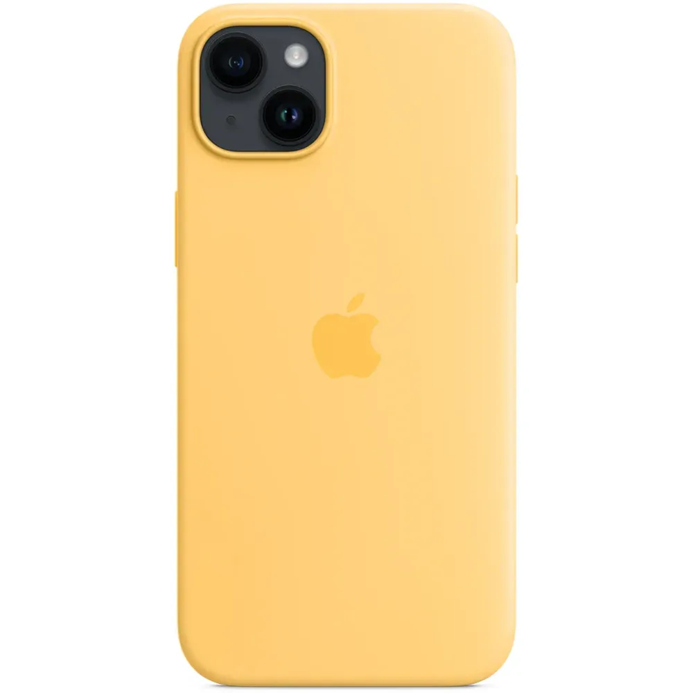 Силиконовый чехол с поддержкой MagSafe Apple Silicone Case для iPhone 14 Plus, Sunglow (Бледно-желтый)