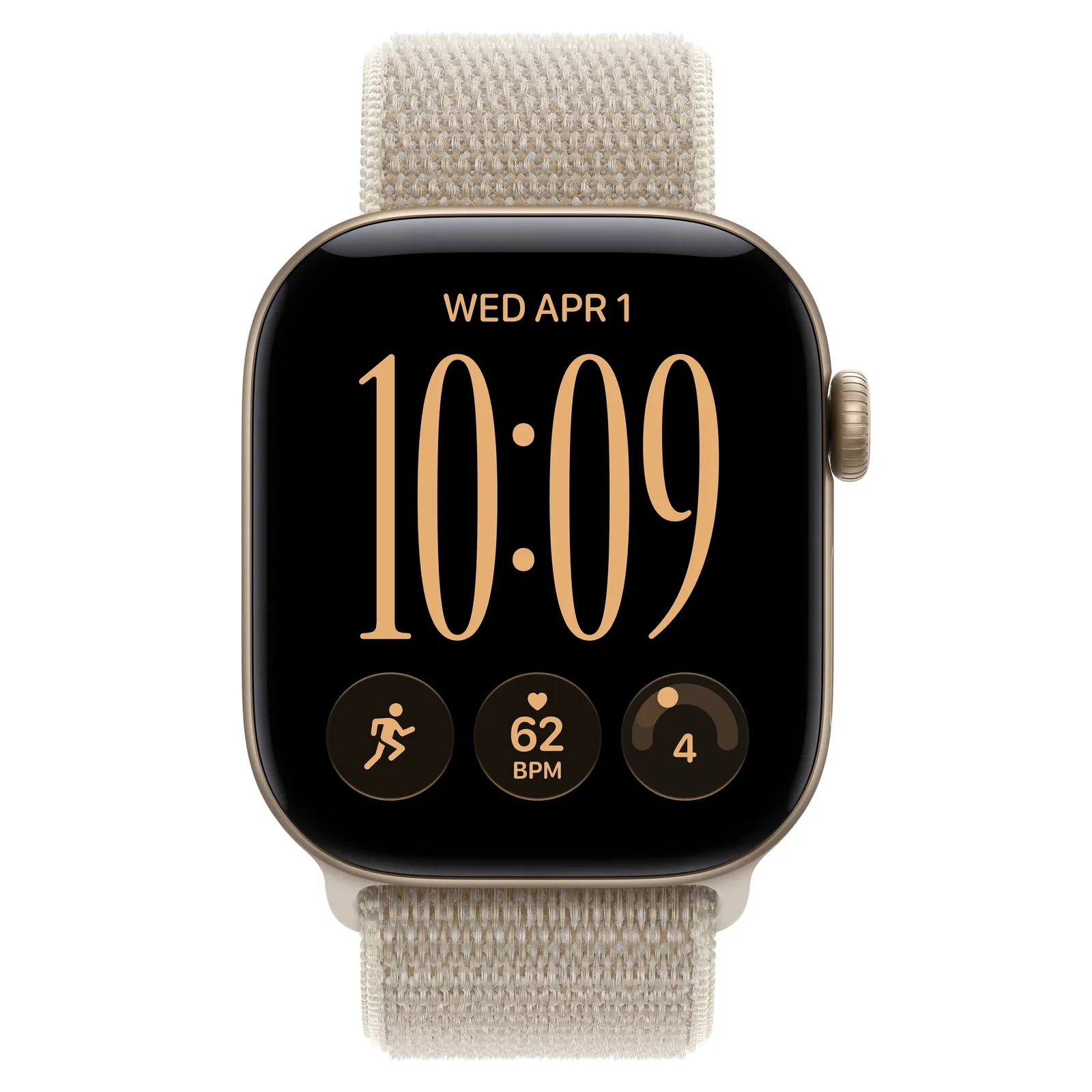 Умные часы Apple Watch Series 12 GPS, 42mm, Light Gold Aluminum Case with Limestone Sport Loop