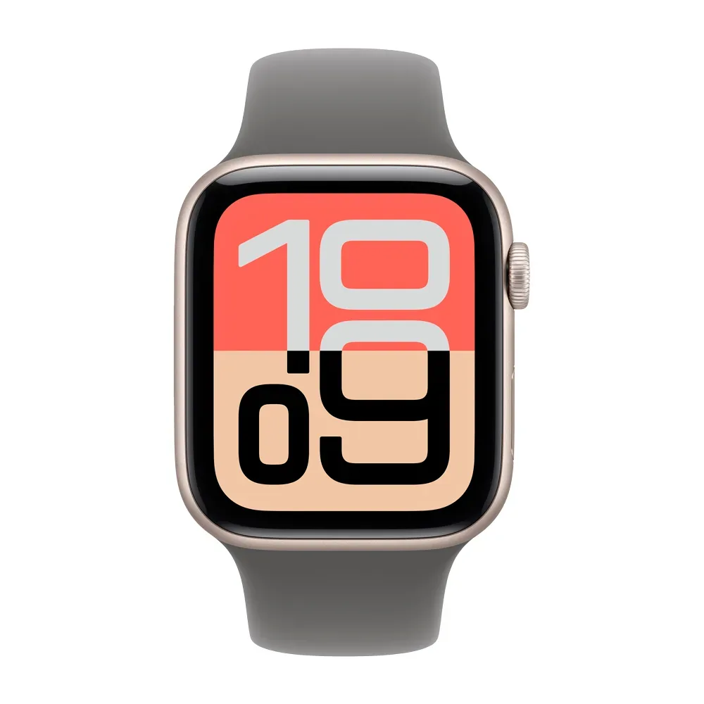 Умные часы Apple Watch SE 3 (2025) GPS, 44mm, Starlight Aluminium Case with Stone Gray Sport Band, M/L