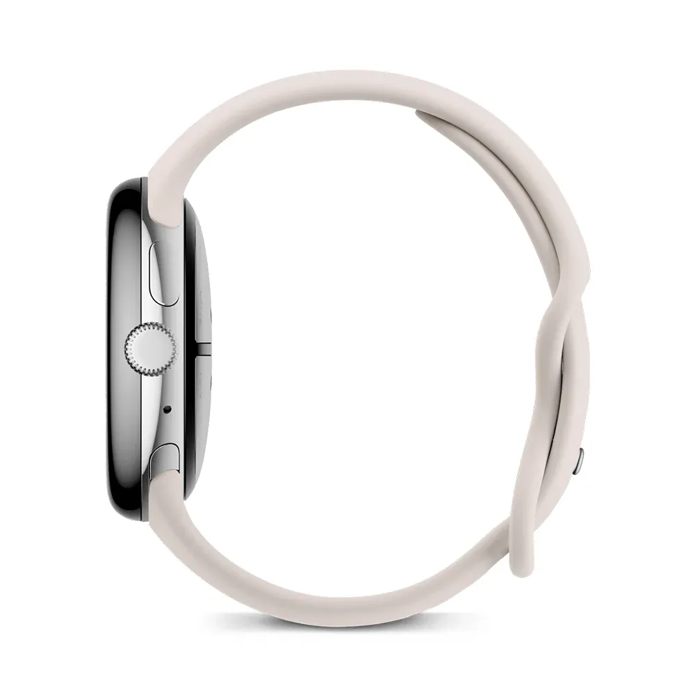 Умные часы Google Pixel Watch 3 Wi-Fi, 45mm, Polished Silver/Porcelain (Полированный серебристый корпус, ремешок фарфорового цвета)