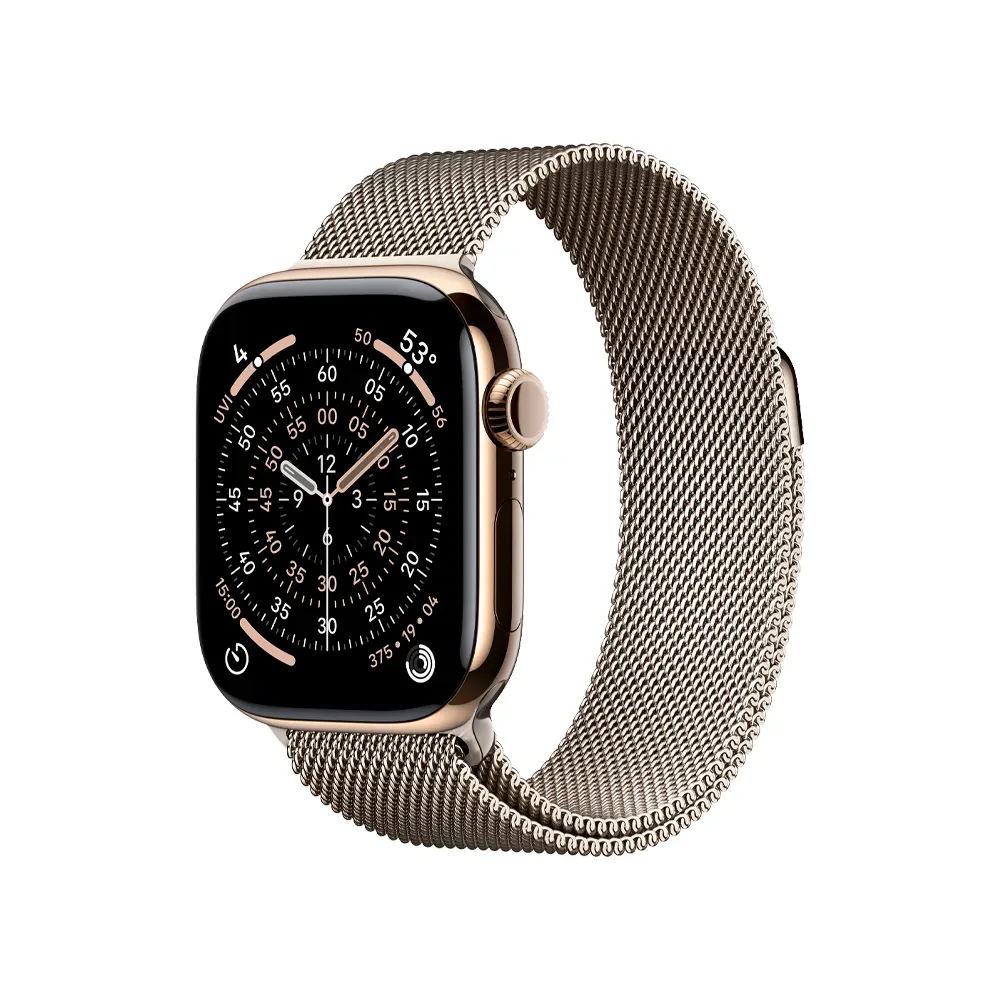 Умные часы Apple Watch Series 11 GPS + Cellular, 42mm, Gold Titanium Case with Natural Milanese Loop
