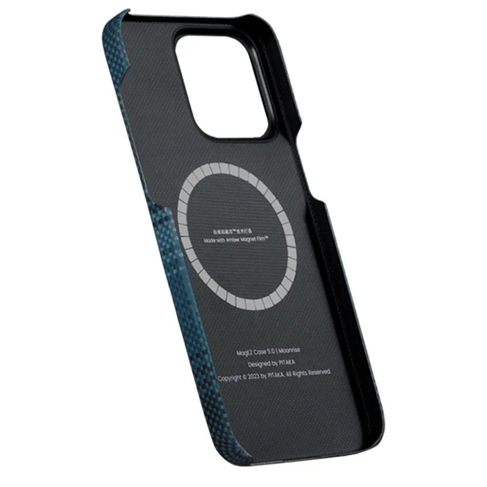 Чехол из арамидного волокна с поддержкой MagSafe PITAKA Fusion Weaving MagEZ Case 5 для iPhone 15 Pro Max, Moonrise (Восход Луны)